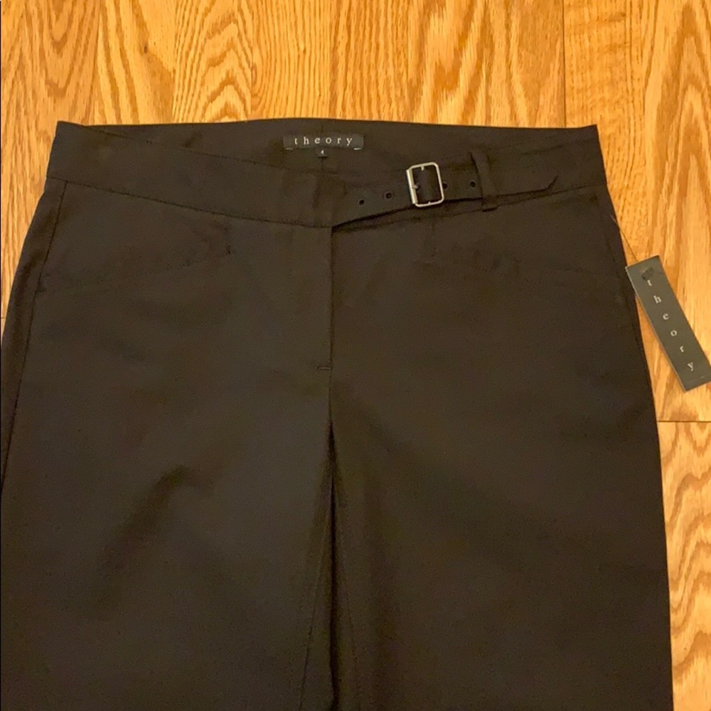 Theory Black Straight Leg Pants with Belt